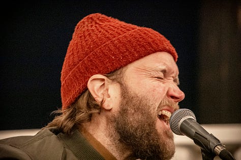 Jay Burnam live on the patio at Collective Coffee