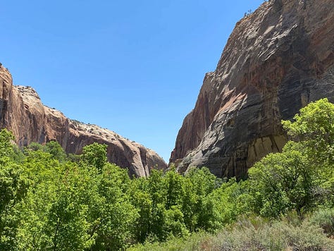 waterfall and trail scenes