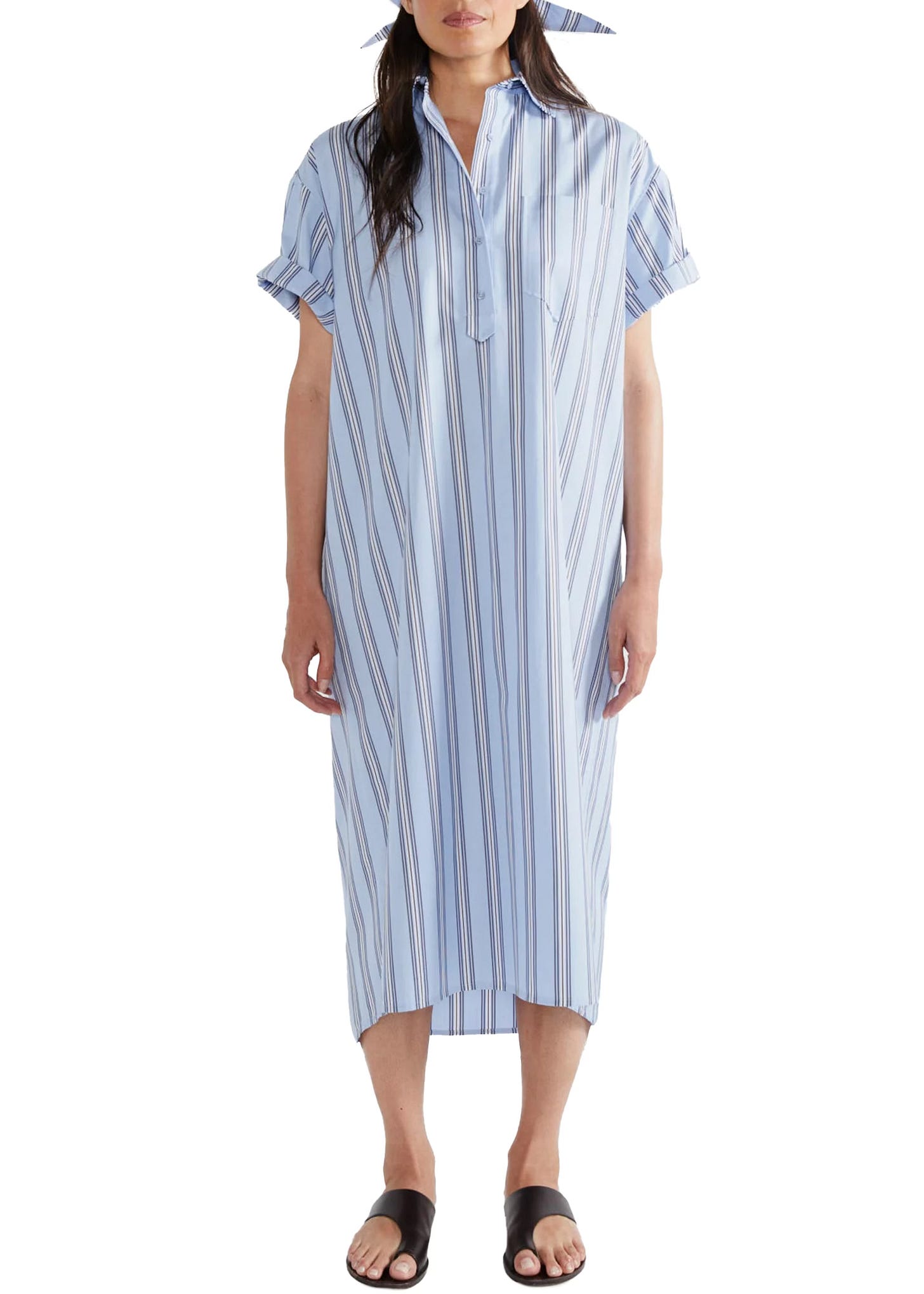 striped shirt dress amazon Amazon Essentials blue and white striped shirt dress review