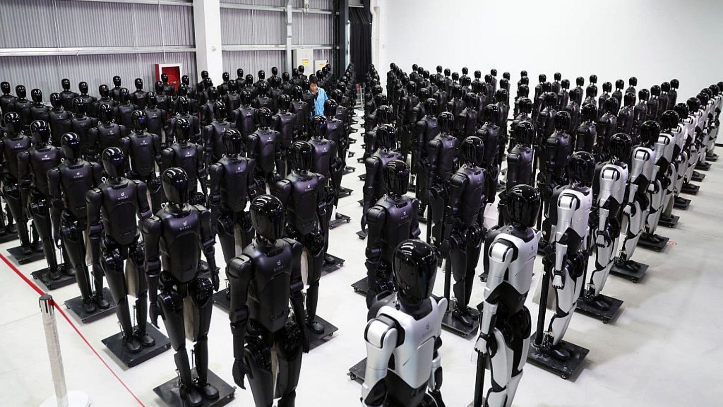 A swarm of AGIBOT X2 robots