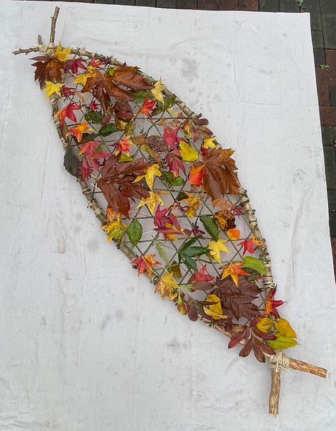 Mother Earth provided the materials to weave a cover for the coffin.