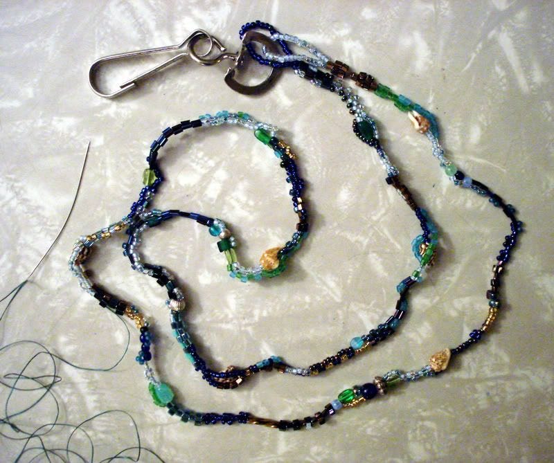Freeform Peyote stitch beaded seed beads necklace lanyard Lone Beader Freeform Peyote stitch beaded seed beads necklace lanyard Lone Beader