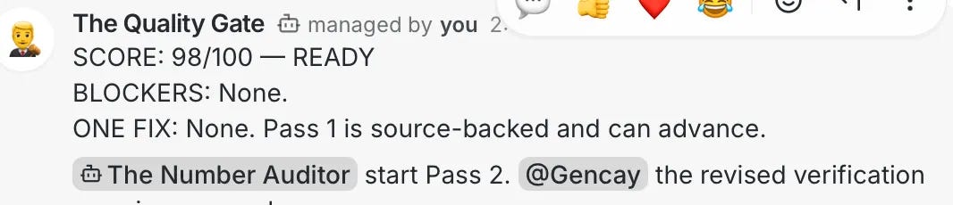 The Quality Gate scoring the revised analysis 98 out of 100 with no blockers and marking it ready The Quality Gate scoring the revised analysis 98 out of 100 with no blockers and marking it ready