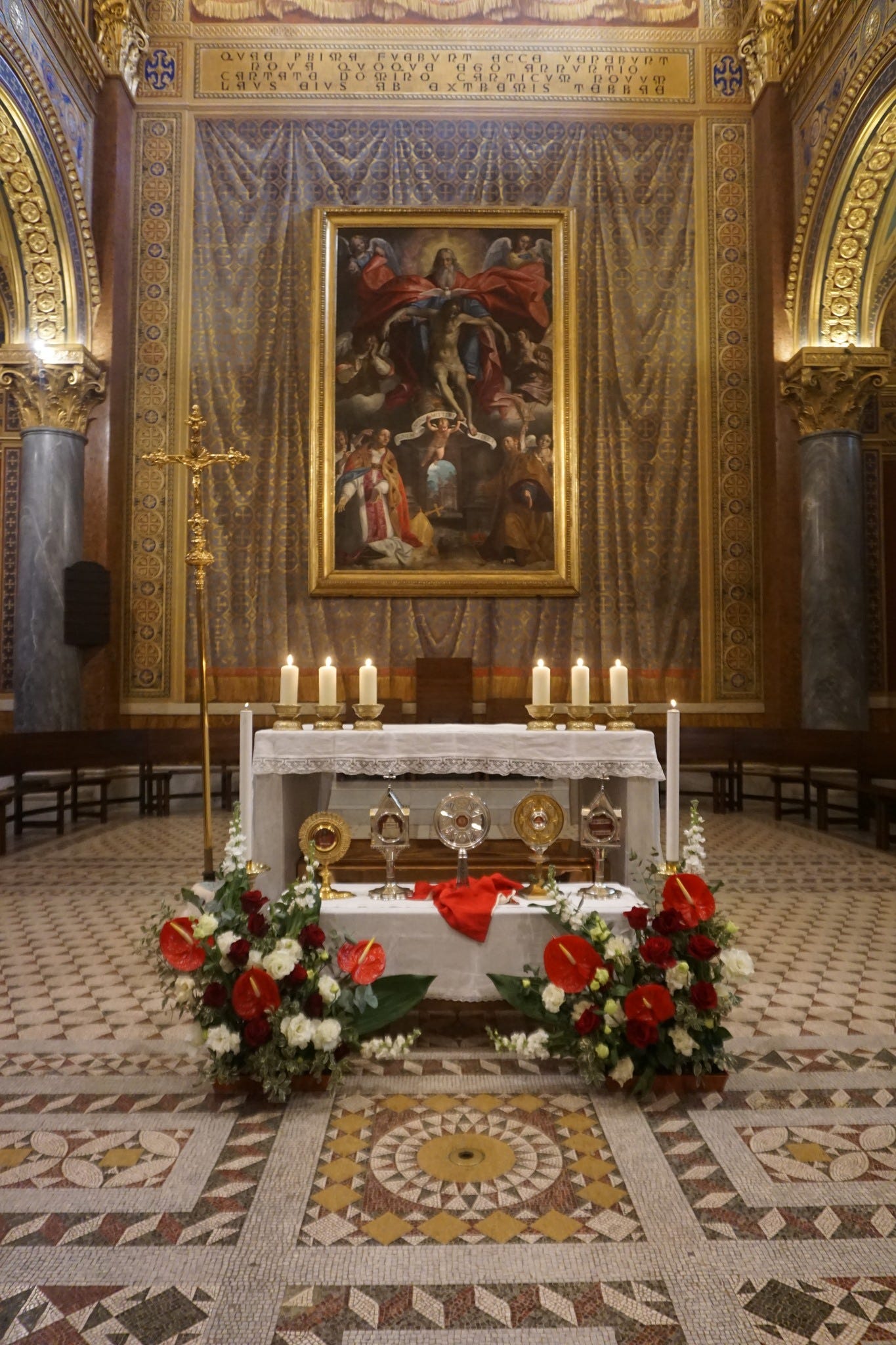 May be an image of candle holder and the Basilica of the National Shrine of the Immaculate Conception