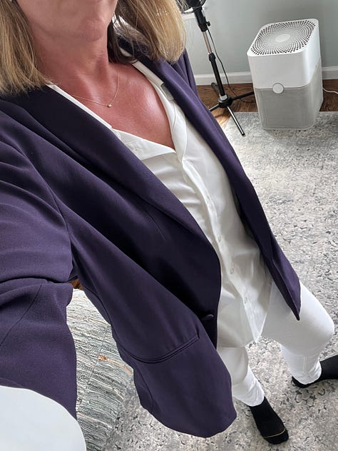 A gallery of images of the author modeling new items she's gotten from Rent the Runway.
