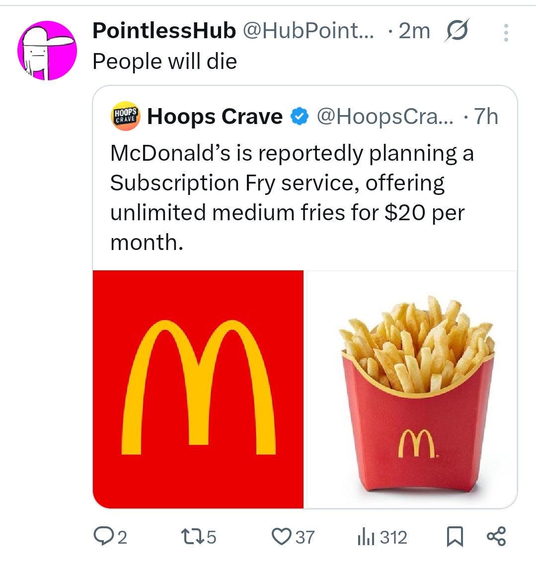 r/Piracy - Will a Debrid service allow me to download fries? I'm tired of all these subscription services. hopefully we get a link on FMHY soon.