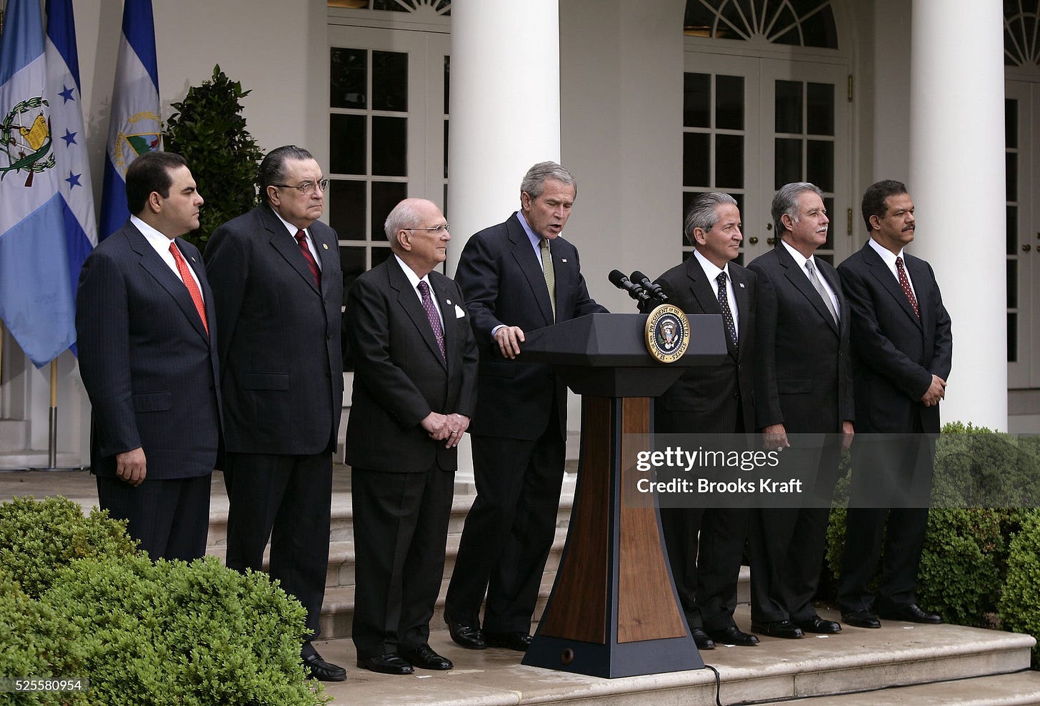 US President Bush after talking about Free Trade Agreement