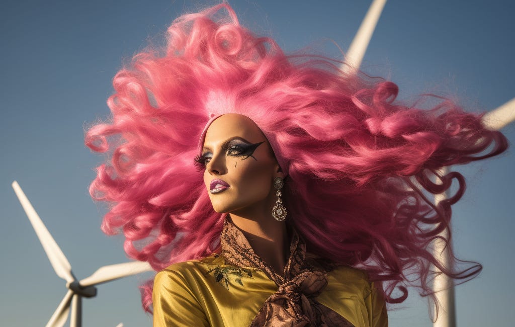 Earth Month AI Renewable Wind & Solar Fashion Show