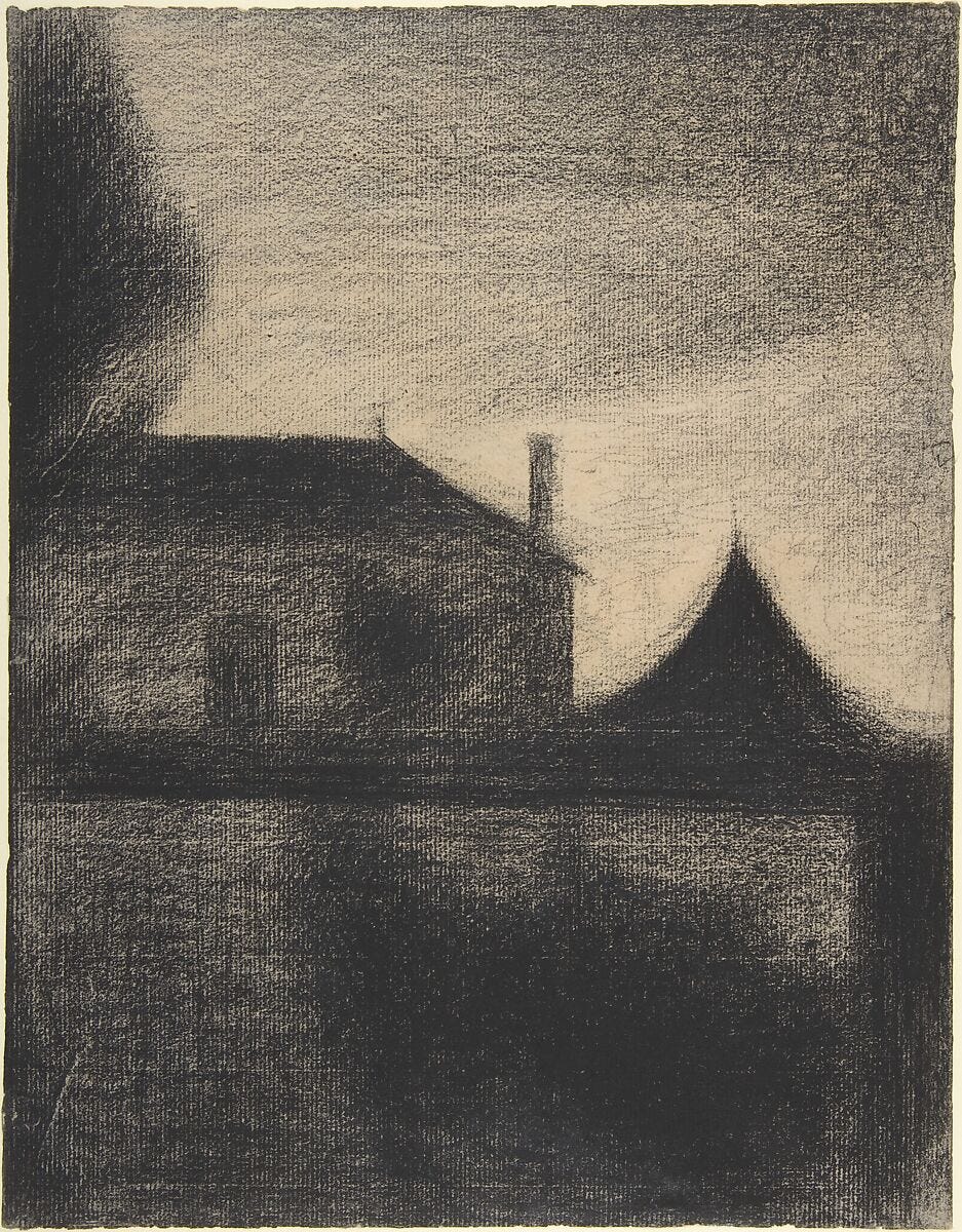 Georges Seurat, House at Dusk (La Cité), 1881–82. Georges Seurat, House at Dusk (La Cité), 1881–82.