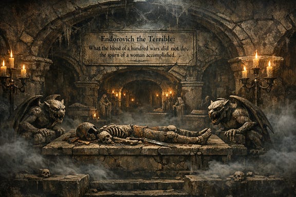 Endorovich's tomb in the Ravenloft catacombs Endorovich's tomb in the Ravenloft catacombs