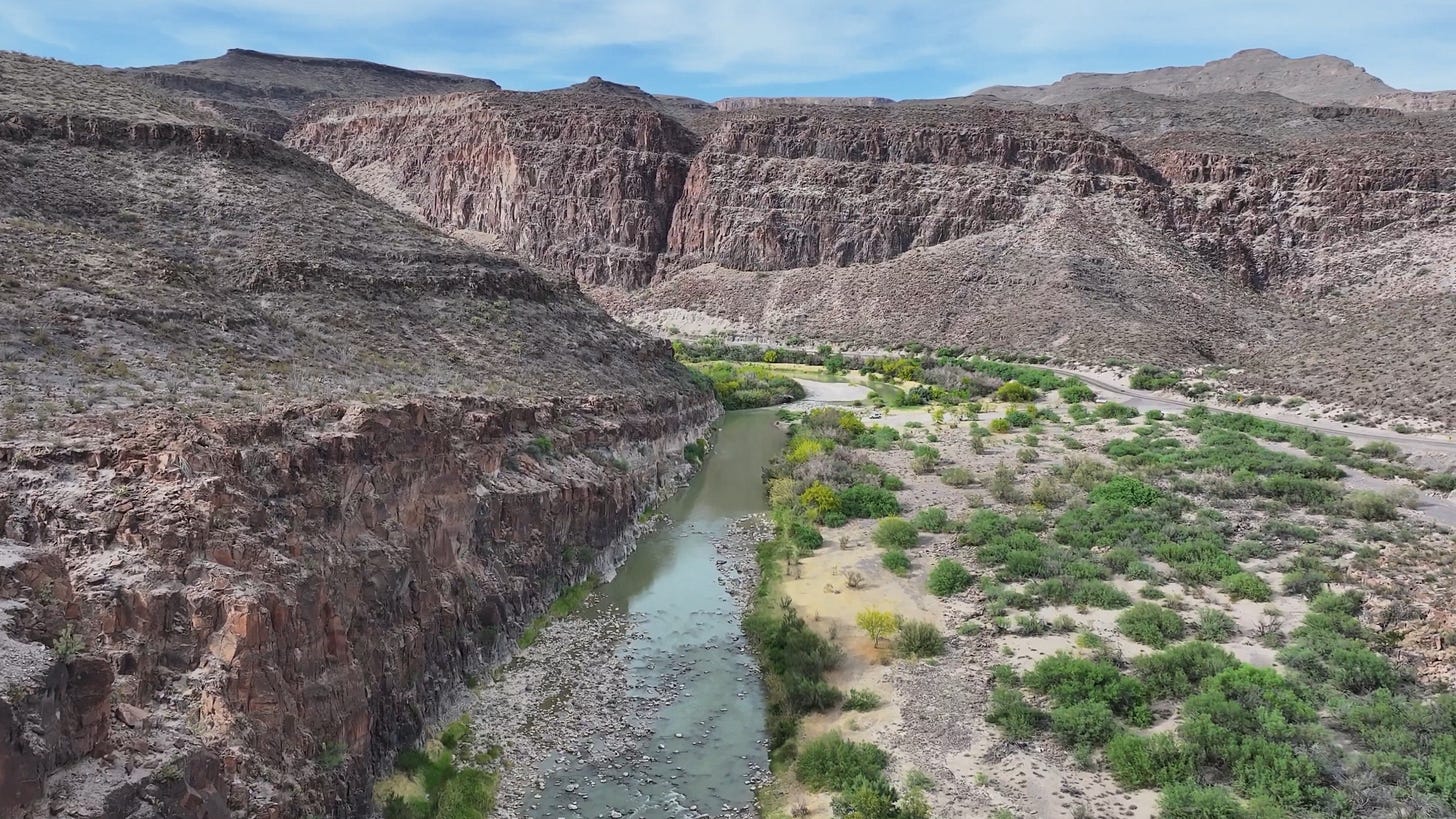 Opposition to the construction of the “Border Wall” in terrain like this within the “Texas Big Bend” is increasingly drawing in more GOP politicians (Image from Laiken Jordahl/“Center for Biological Diversity” via x.com) Opposition to the construction of the “Border Wall” in terrain like this within the “Texas Big Bend” is increasingly drawing in more GOP politicians (Image from Laiken Jordahl/“Center for Biological Diversity” via x.com)