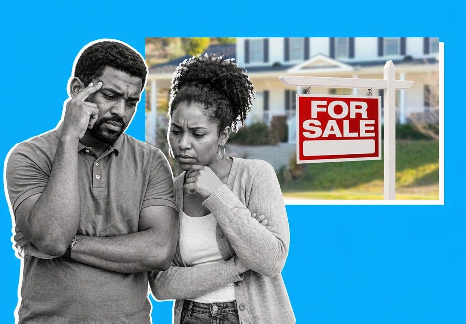 A worried Jamaican couple stands at the edge of the market, a quiet reflection of a system where buying a home is less about readiness, and more about meeting the barriers built into it.