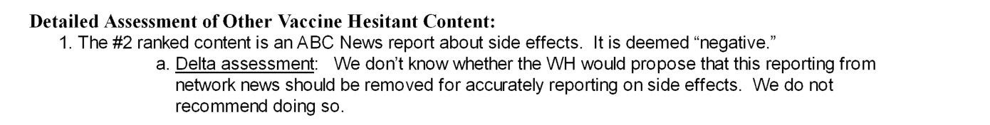 Facebook memo on ABC News report Facebook memo on ABC News report