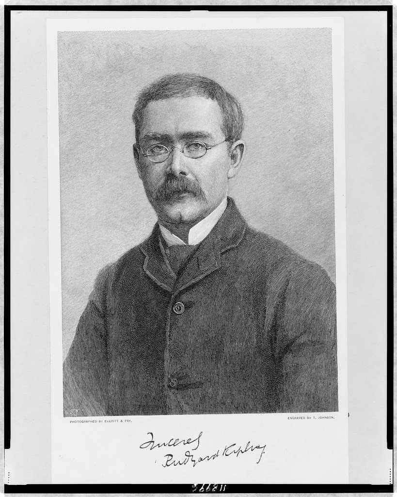 Rudyard Kipling, head-and-shoulders portrait, facing front] / photographed  by Elliott &amp; Fry ; TJ ; engraved by T. Johnson. - PICRYL Public Domain  Search