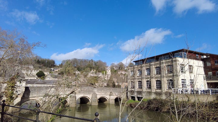 The beautiful old bridge crossing the River Avon at Bradford on Avon, Wiltshire.