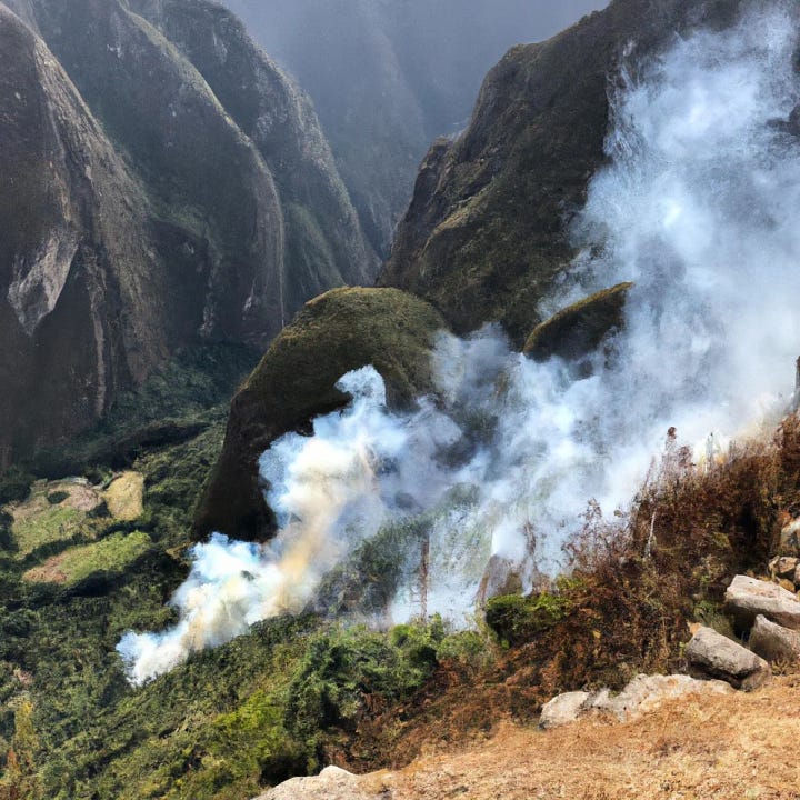 Escaping the burning mountain