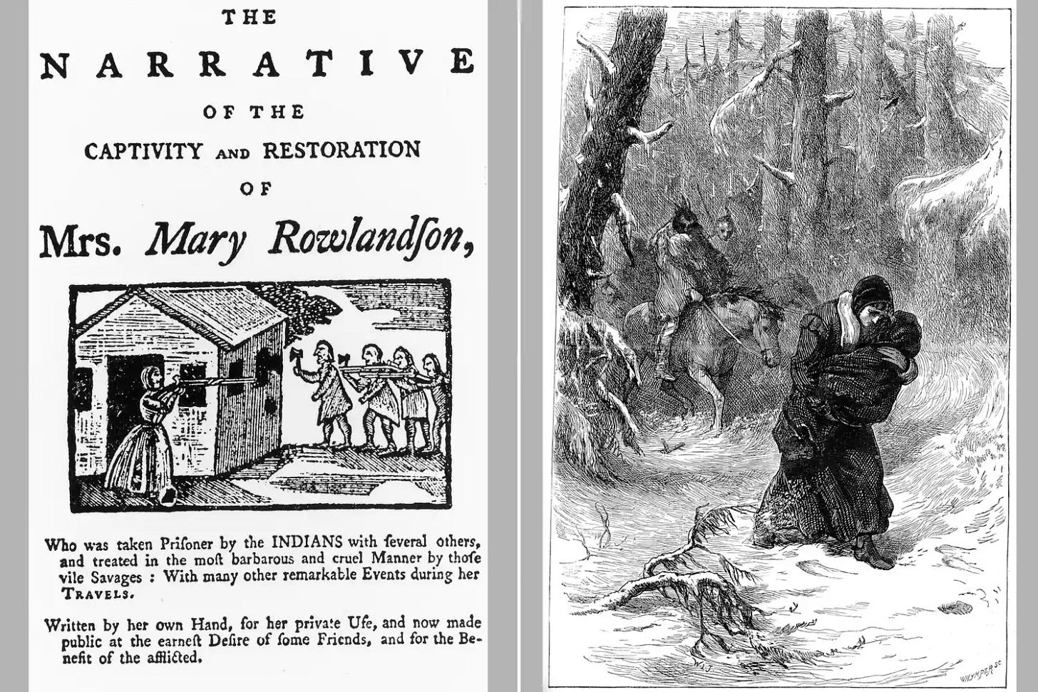 Mary Rowlandson Narrative: book cover and illustration
