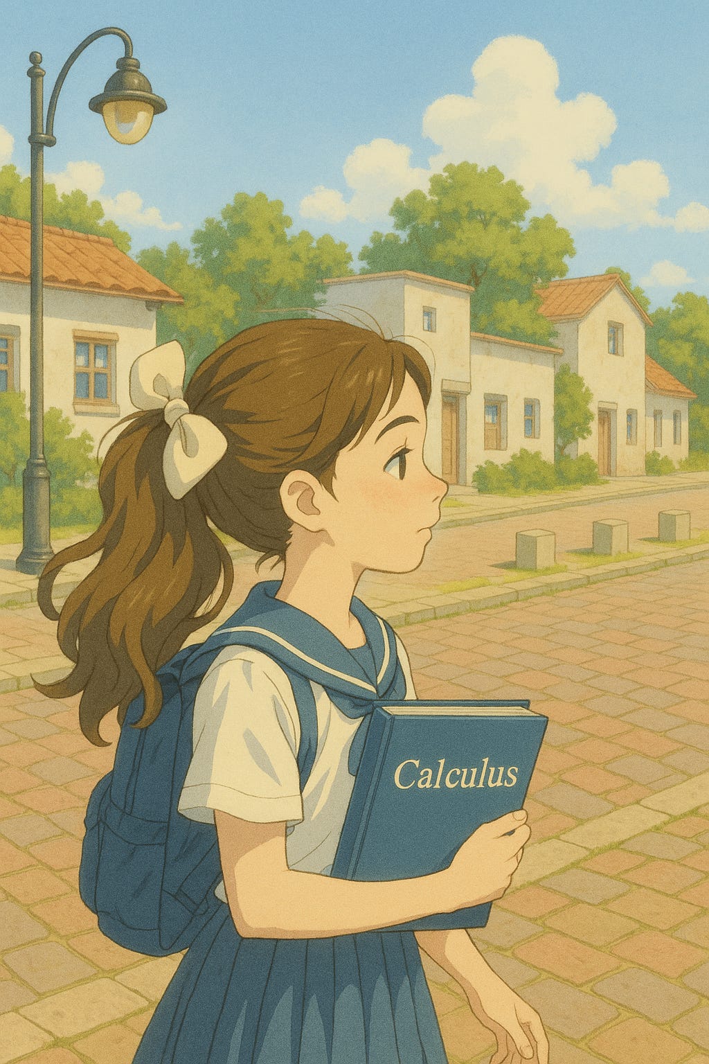 Schoolgirl with Calculus Textbook Schoolgirl with Calculus Textbook