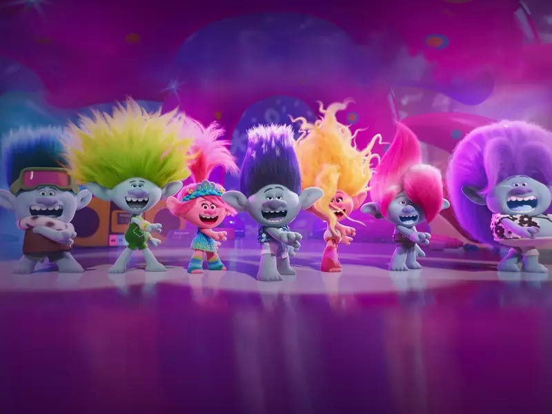 A line-up of the Trolls characters. A line-up of the Trolls characters.