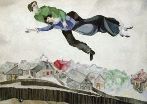 "Over the town" By Marc Chagall, courtesy of MarcChagall.net