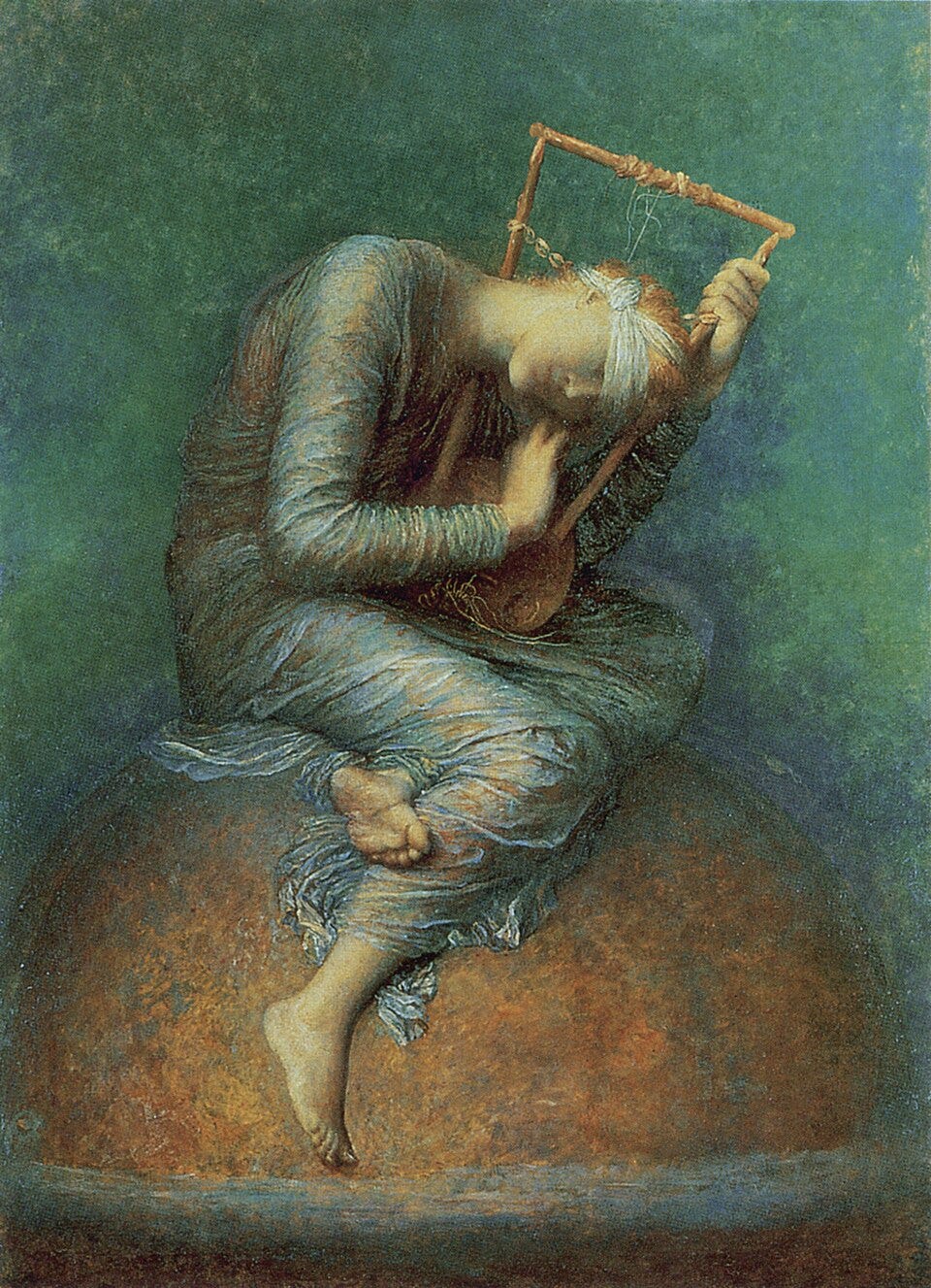 blindfolded girl sitting on a giant orange, with a star above her