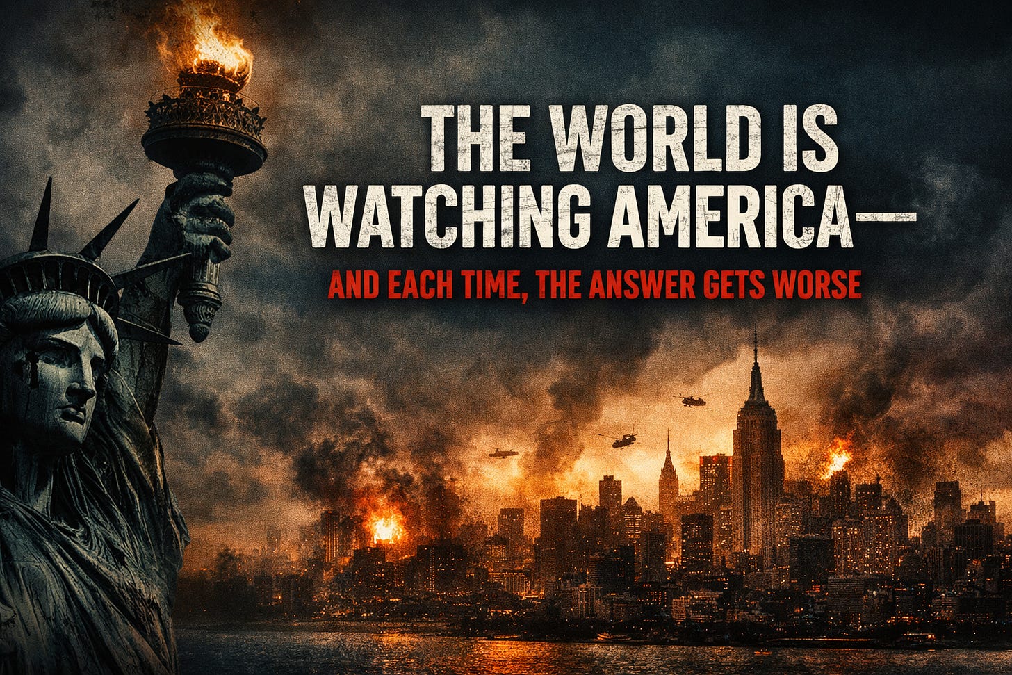 The World Is Watching America — and Each Time, the Answer Gets Worse