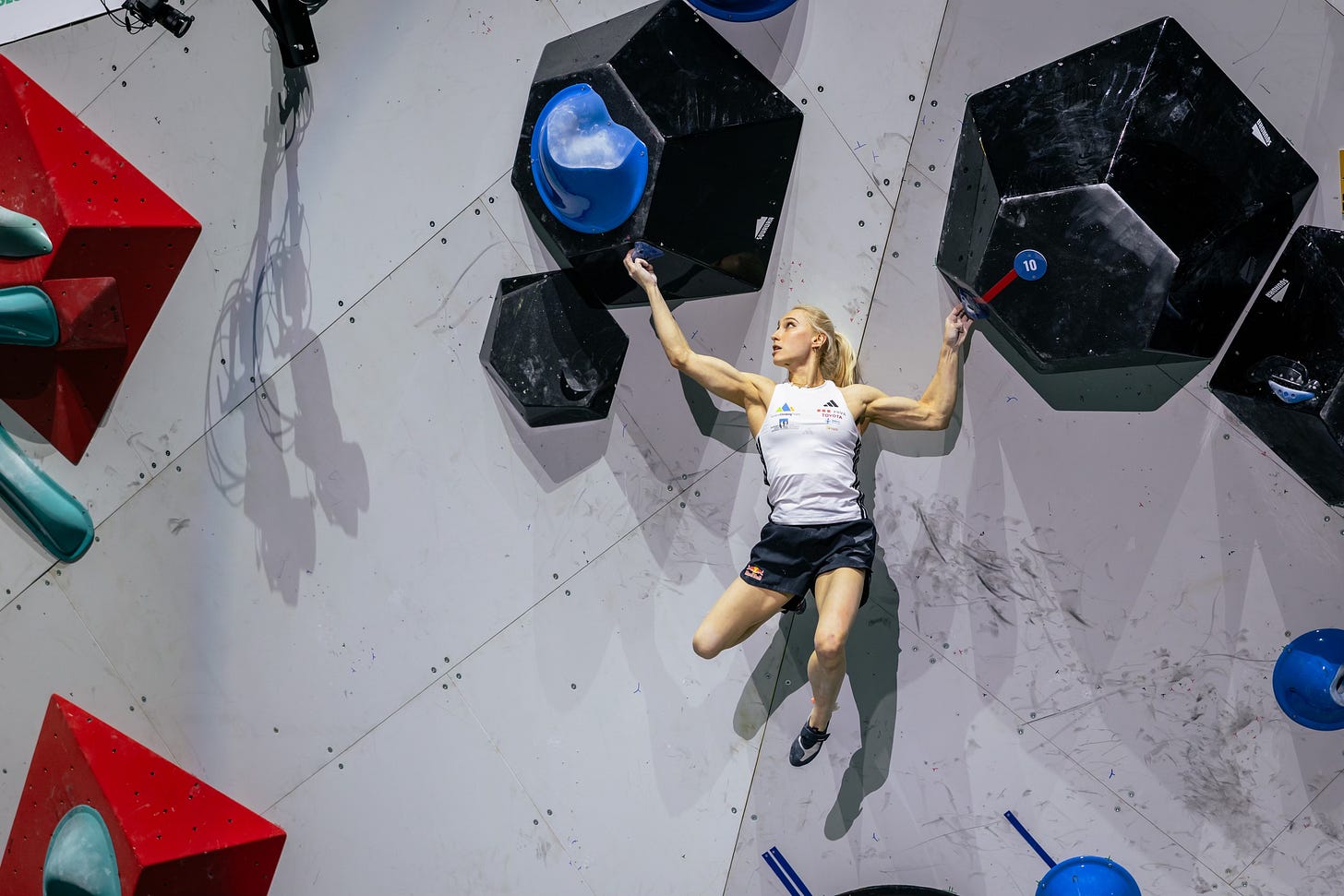 Janja Garnbret competes during the 2025 World Climbing Championships in Seoul, Korea.