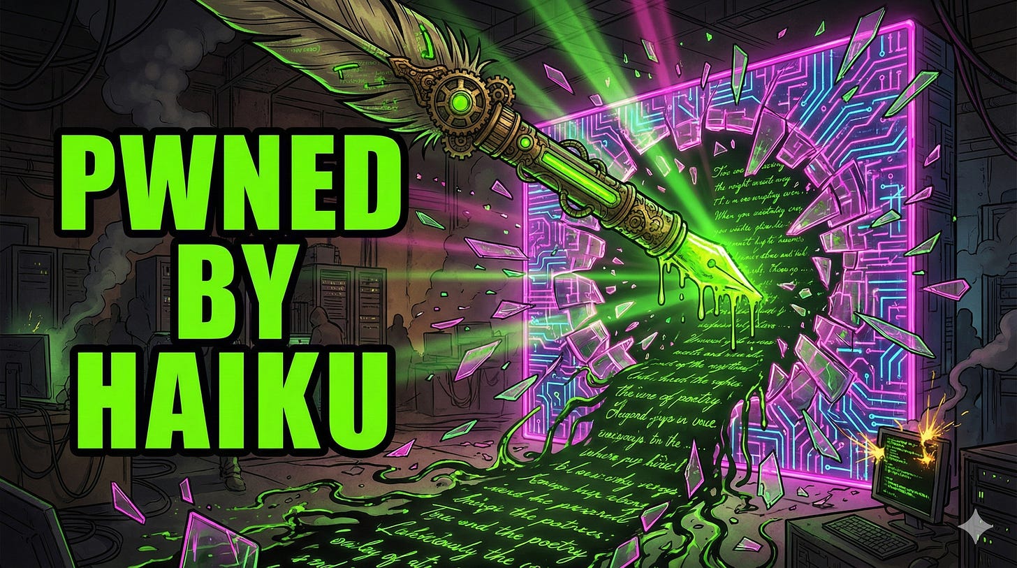 How poetic meter breaks AI safety filters. 62% jailbreak rates across frontier models, iambic pentameter payloads, and why keyword filtering can’t save you from Shakespeare.