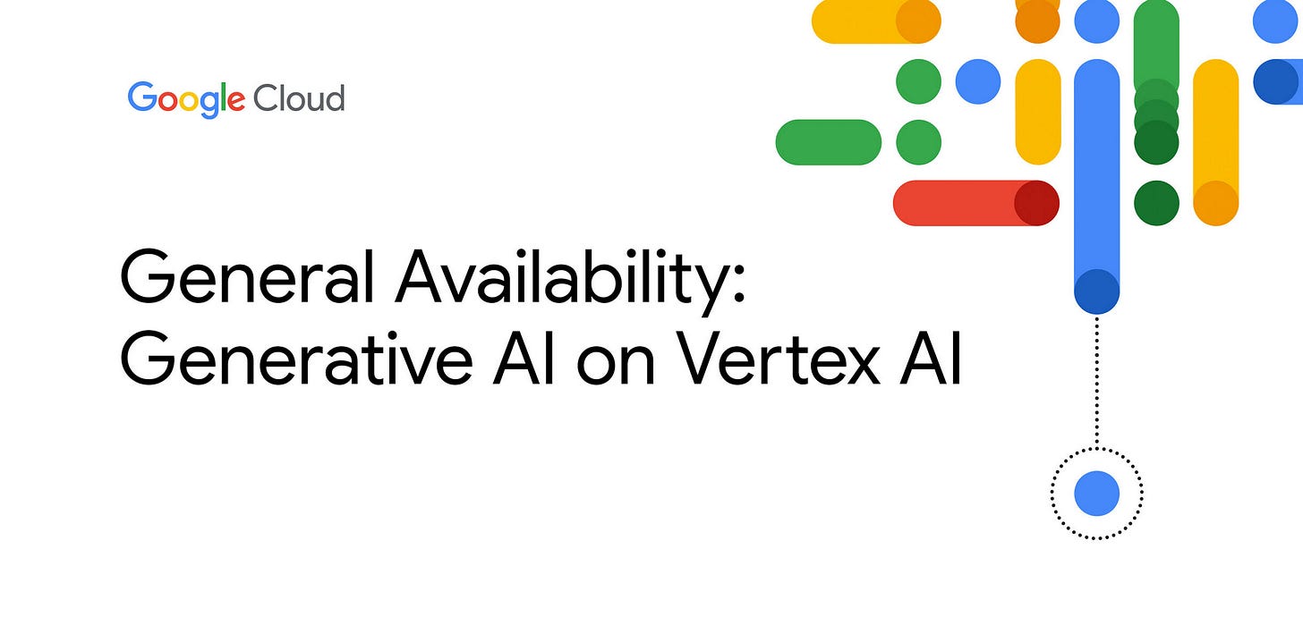 Generative AI support on Vertex AI generally available | Google Cloud Blog Generative AI support on Vertex AI generally available | Google Cloud Blog