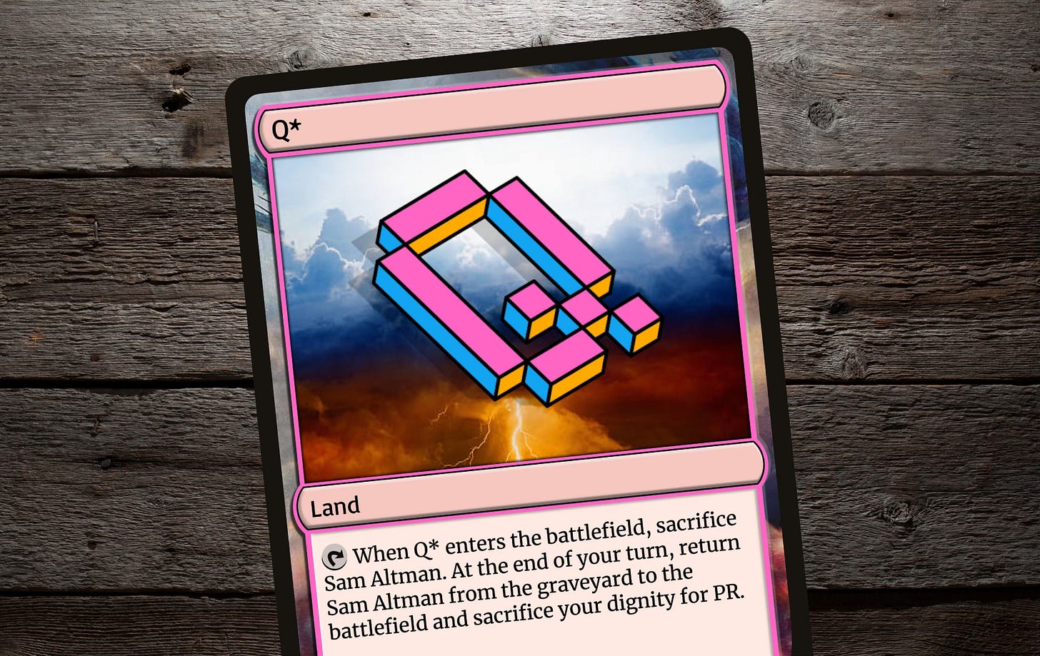 Q* Magic The Gathering-themed playing card