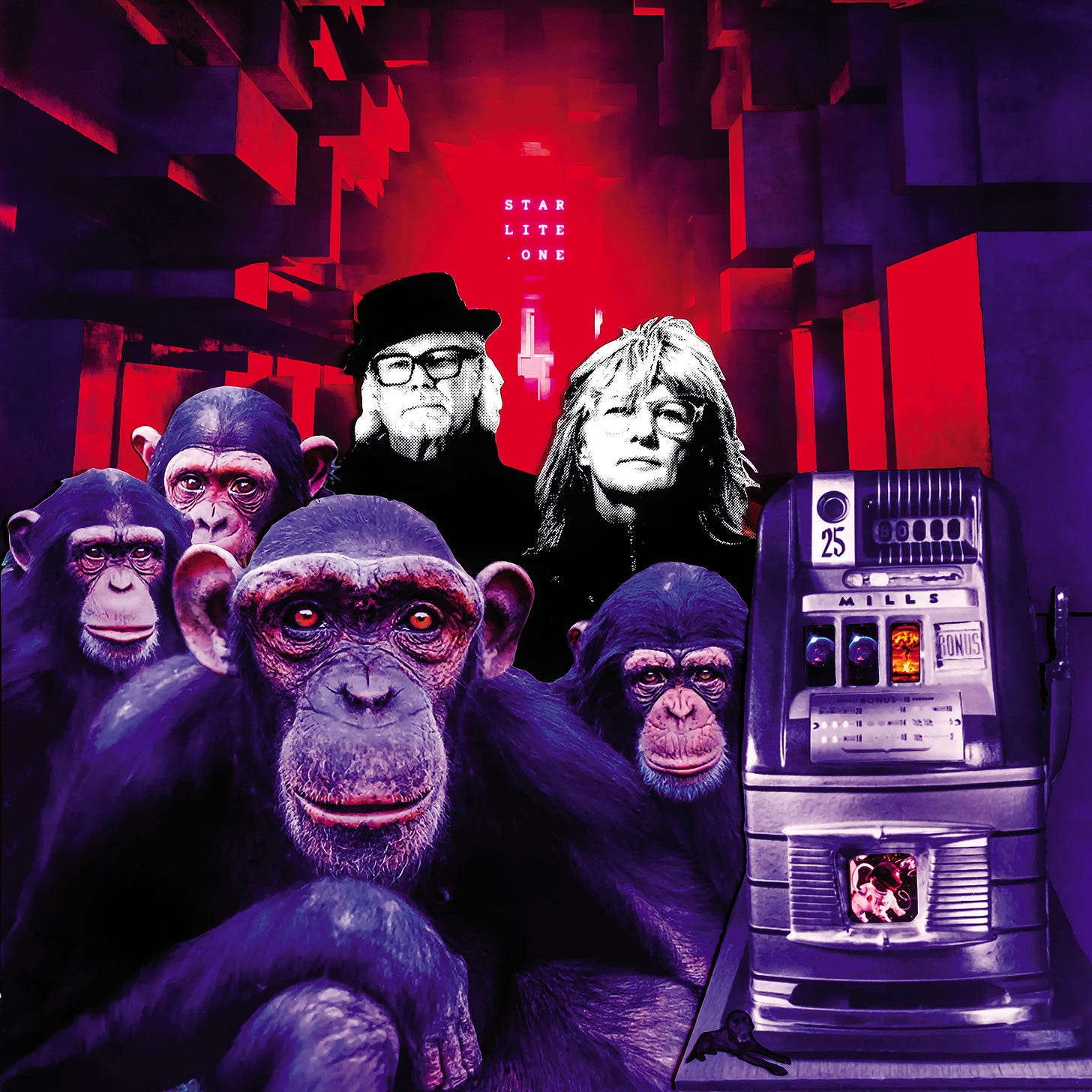 Starlite.One - the new album by Starlite & Campbell - front cover collage by Suzy Starlite