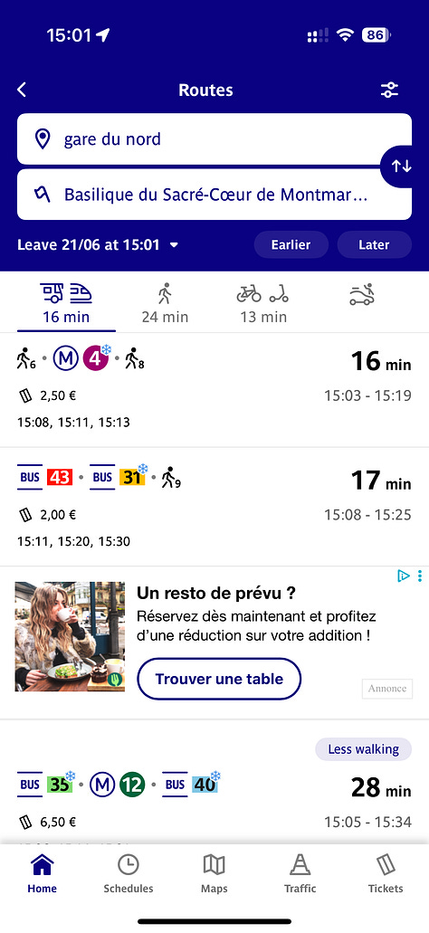 bonjour RATP app