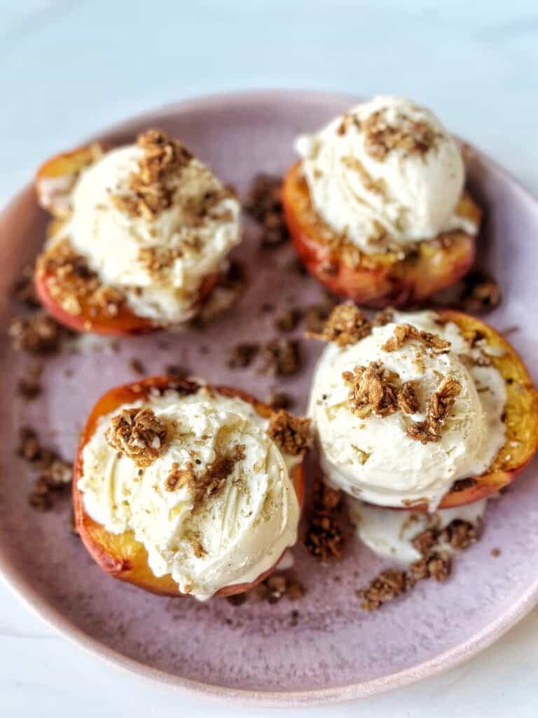 Dairy-free air fryer peaches
