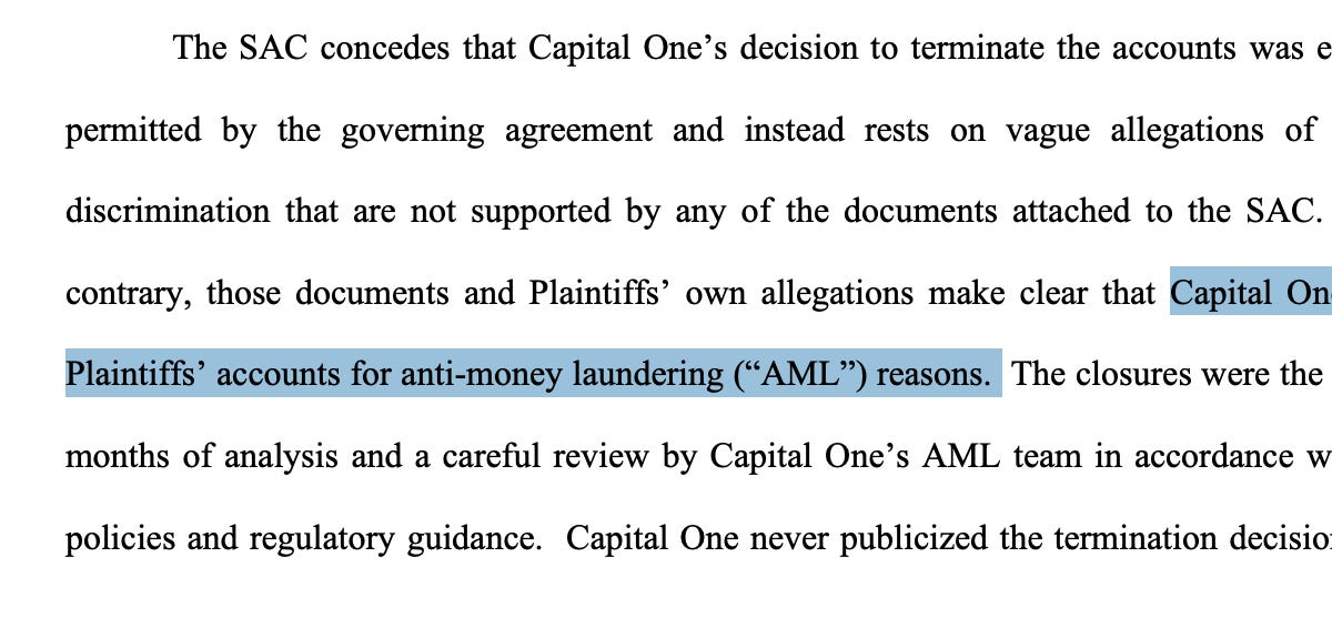 NEW: Capital One Closed Hundreds of Trump Bank Accounts for Anti-Money Laundering Reasons