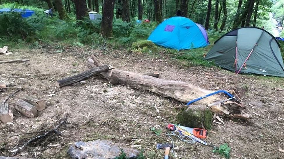 Rainbow Family of Living Light camp on Dartmoor