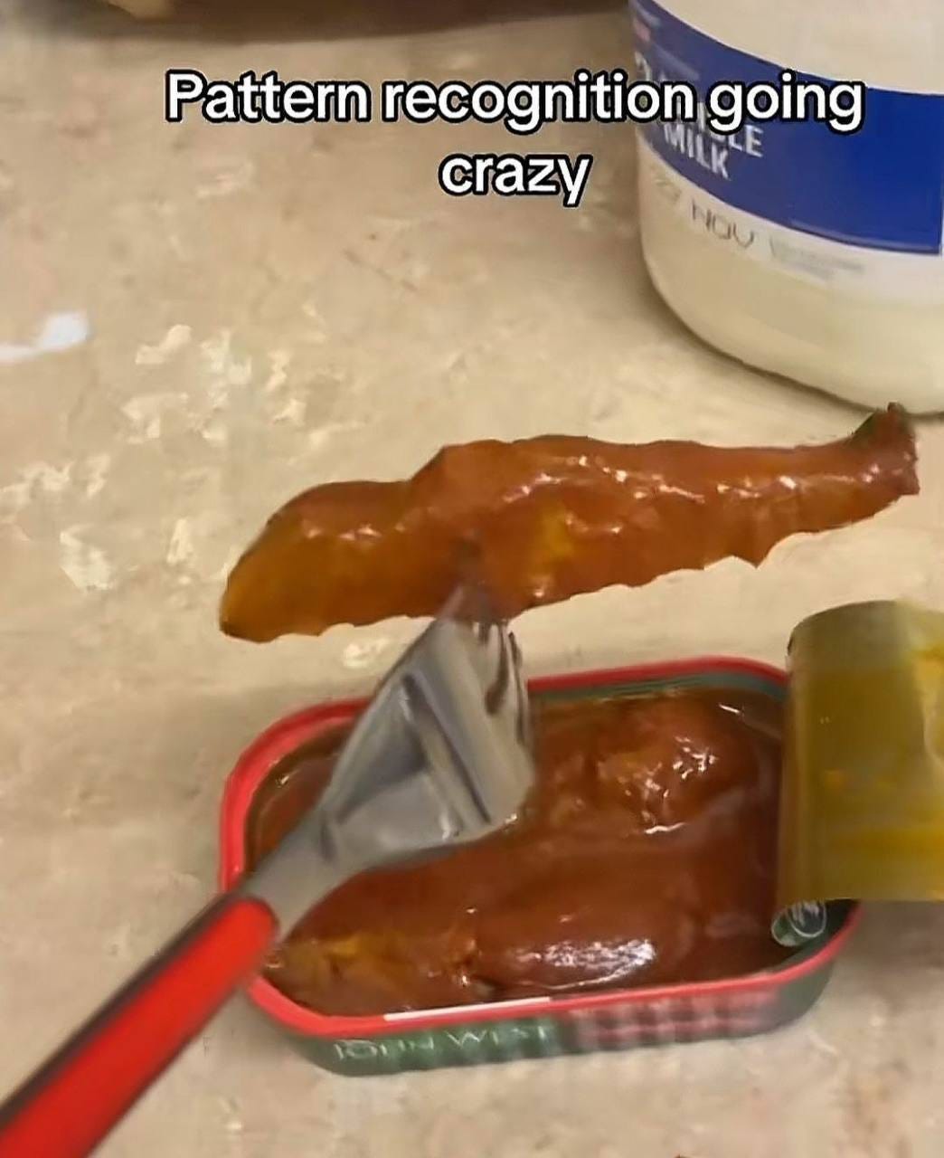 Pattern recognition going crazy / A piece of food humorously resembles ...