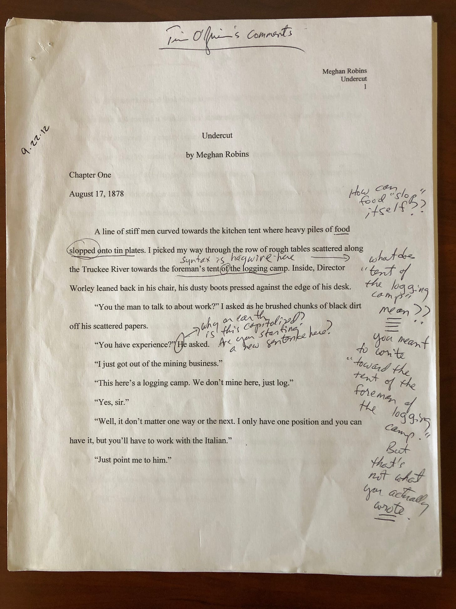 Tim O'Brien edits on page