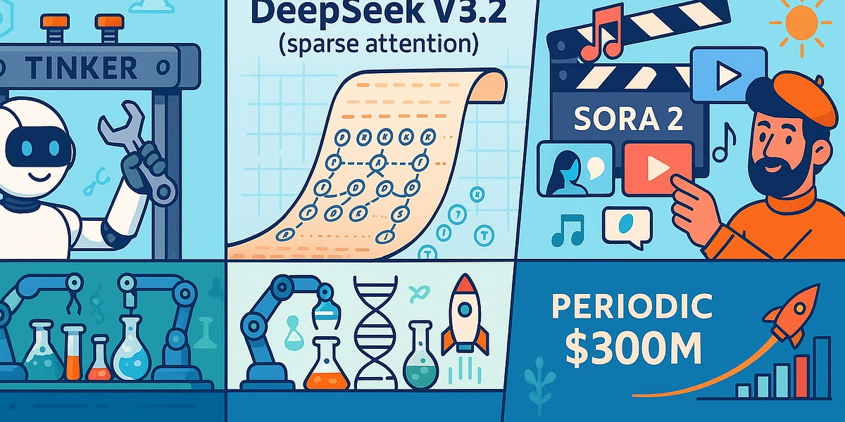 The Sequence Radar #731: Rails, Windows, and Shots — Tinker, DeepSeek V3.2, Sora 2, and Periodic’s $300M