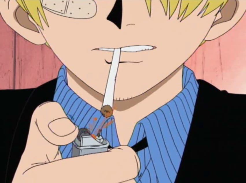sanji lighting a cigarette Episode 30: Don't Leave Goodbyes Unsaid
