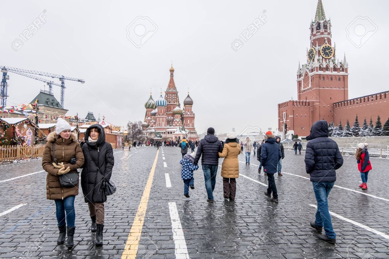 Moscow, Russia. 17 December 2016 : People Walking Around Red Square, Moscow  Kremlin, Russia. In Winter. Stock Photo, Picture And Royalty Free Image.  Image 76812604.