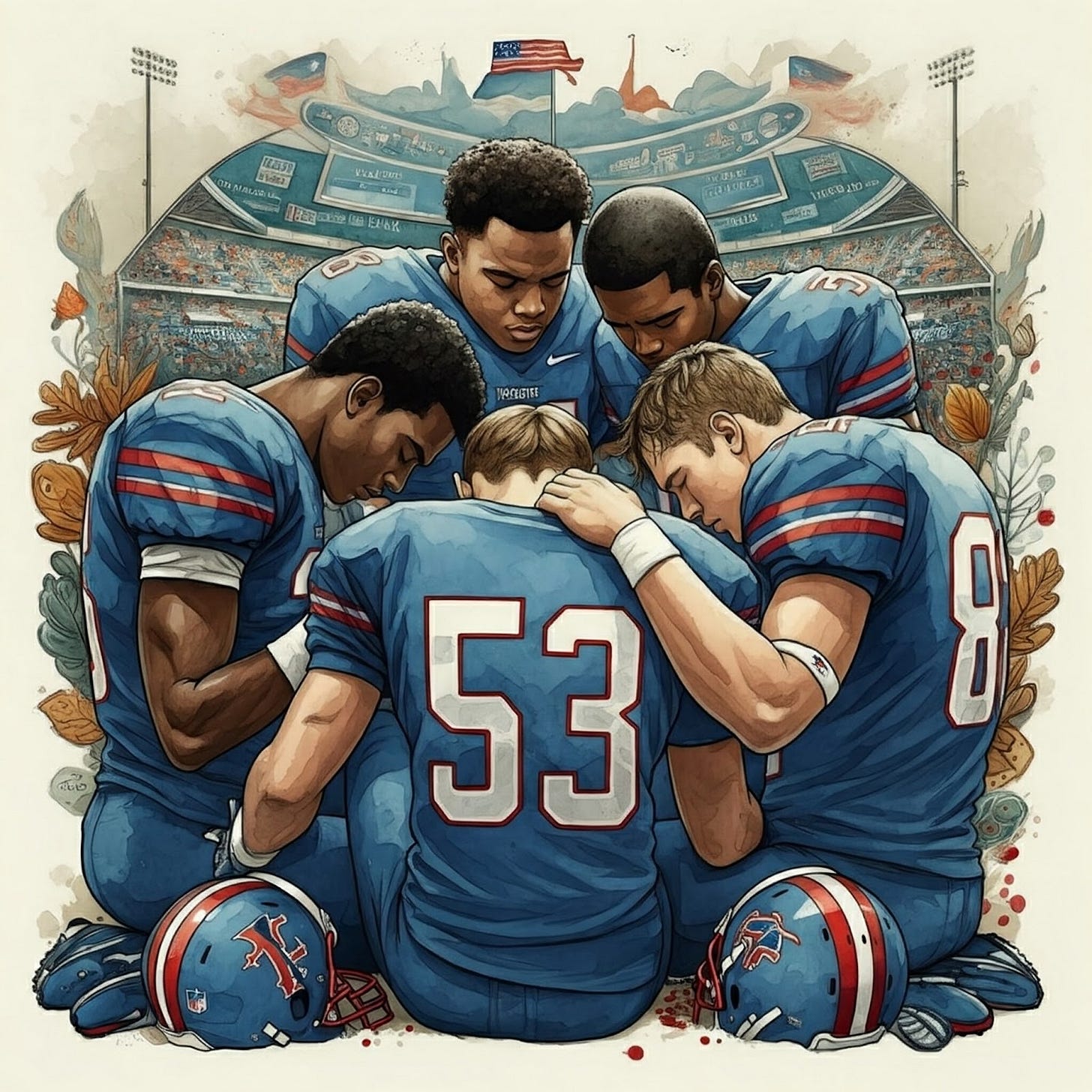 Image of football players at the Superdome Image of football players at the Superdome