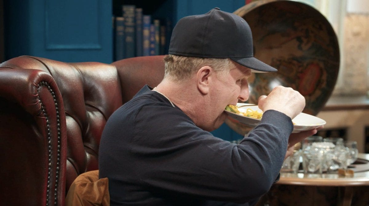 Michael Rappaport eating like a disgusting hog