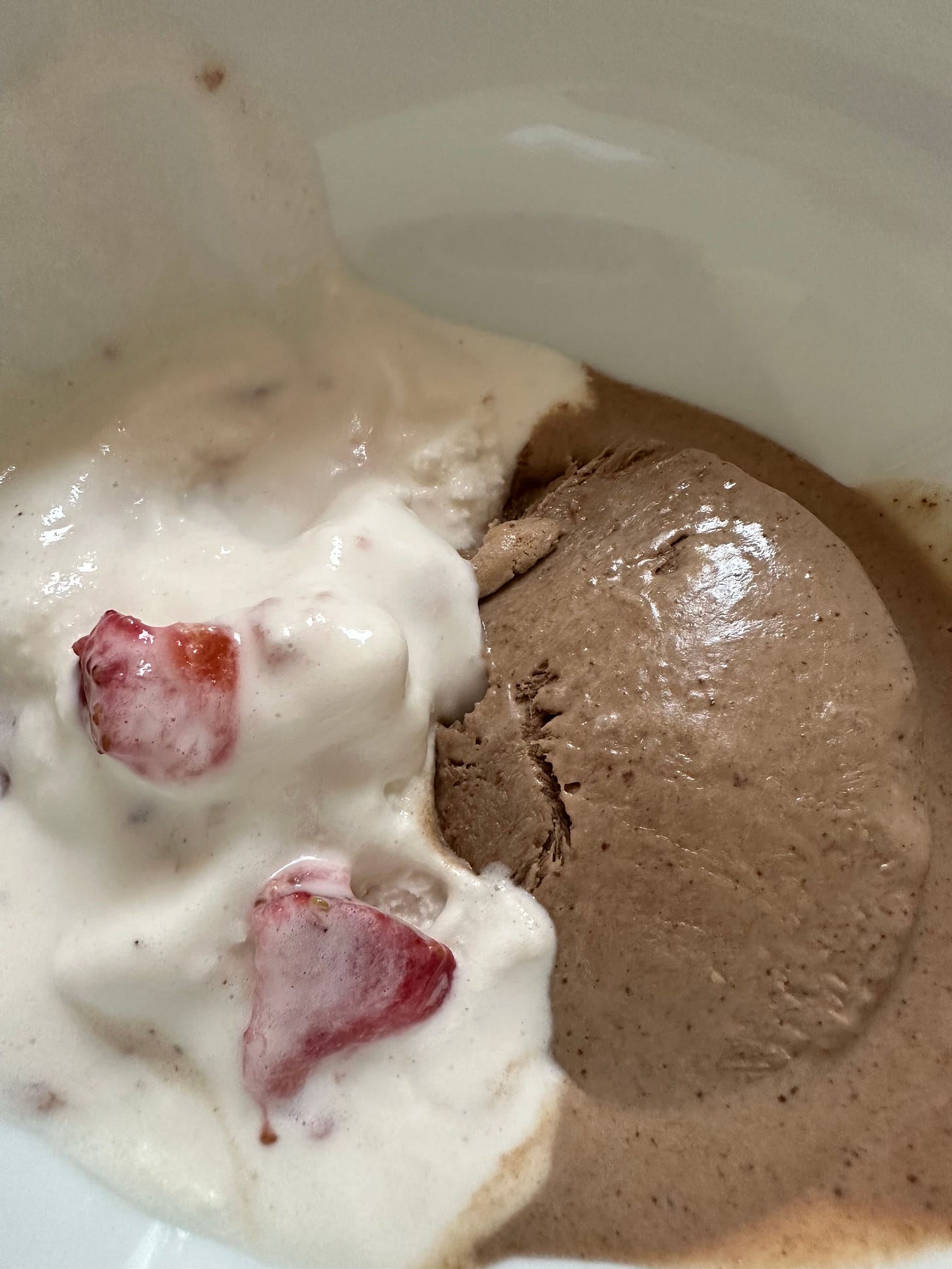 chocolate and strawberry homemade ice cream, Martha's Vineyard, Farm Institute