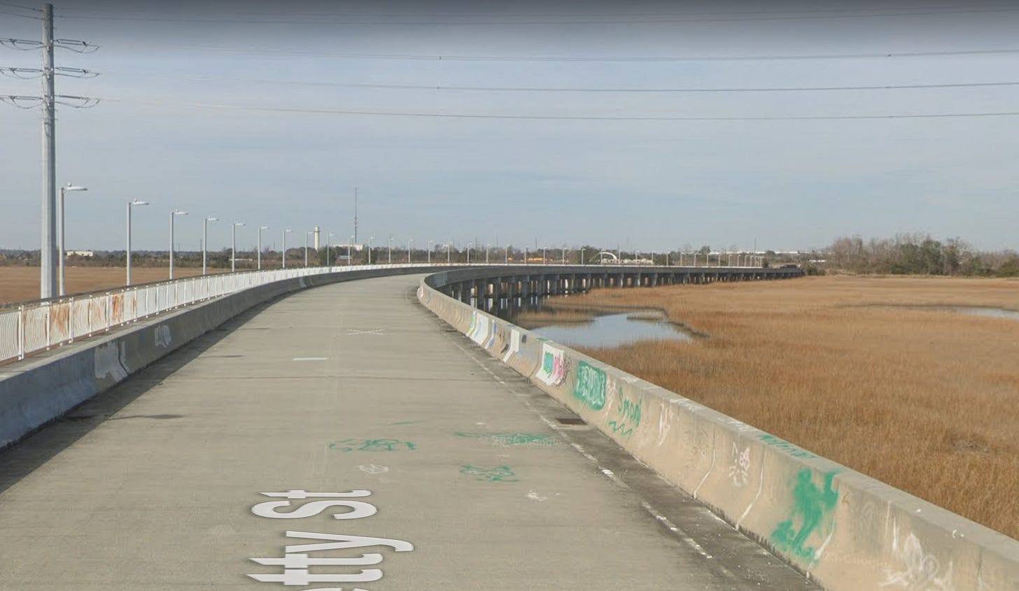 google earth image of actual bridge