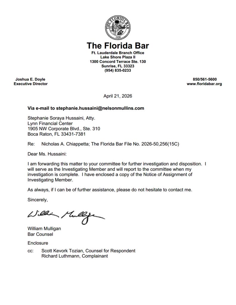 Chiappetta Grievance - Forwarded to Committee