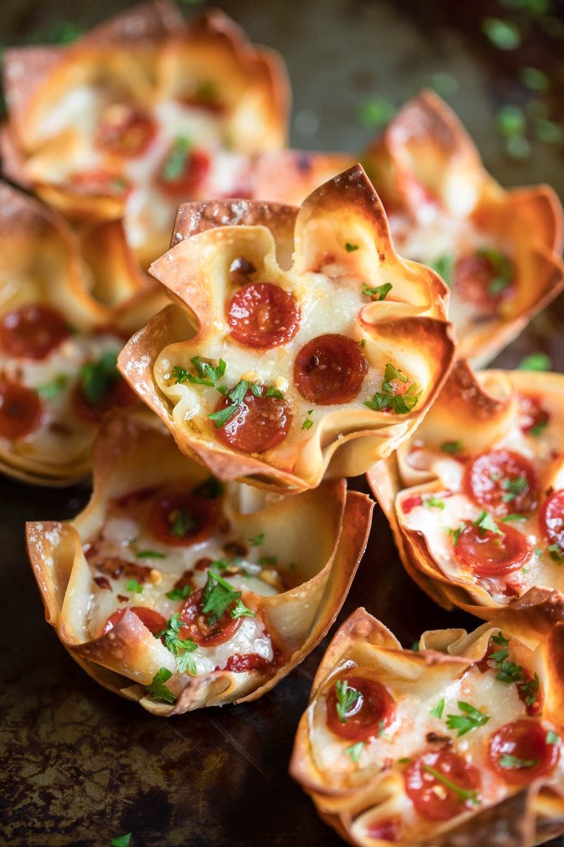 Wonton Pizza Cups
