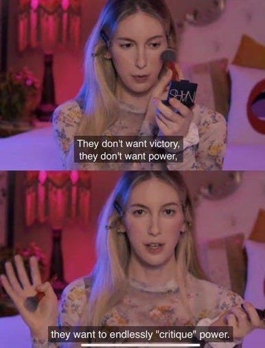ContraPoints: "They don't want victory. They don't want power. They want to endlessly 'critique' power." : r/Enough_Sanders_Spam ContraPoints: "They don't want victory. They don't want power. They want to endlessly 'critique' power." : r/Enough_Sanders_Spam