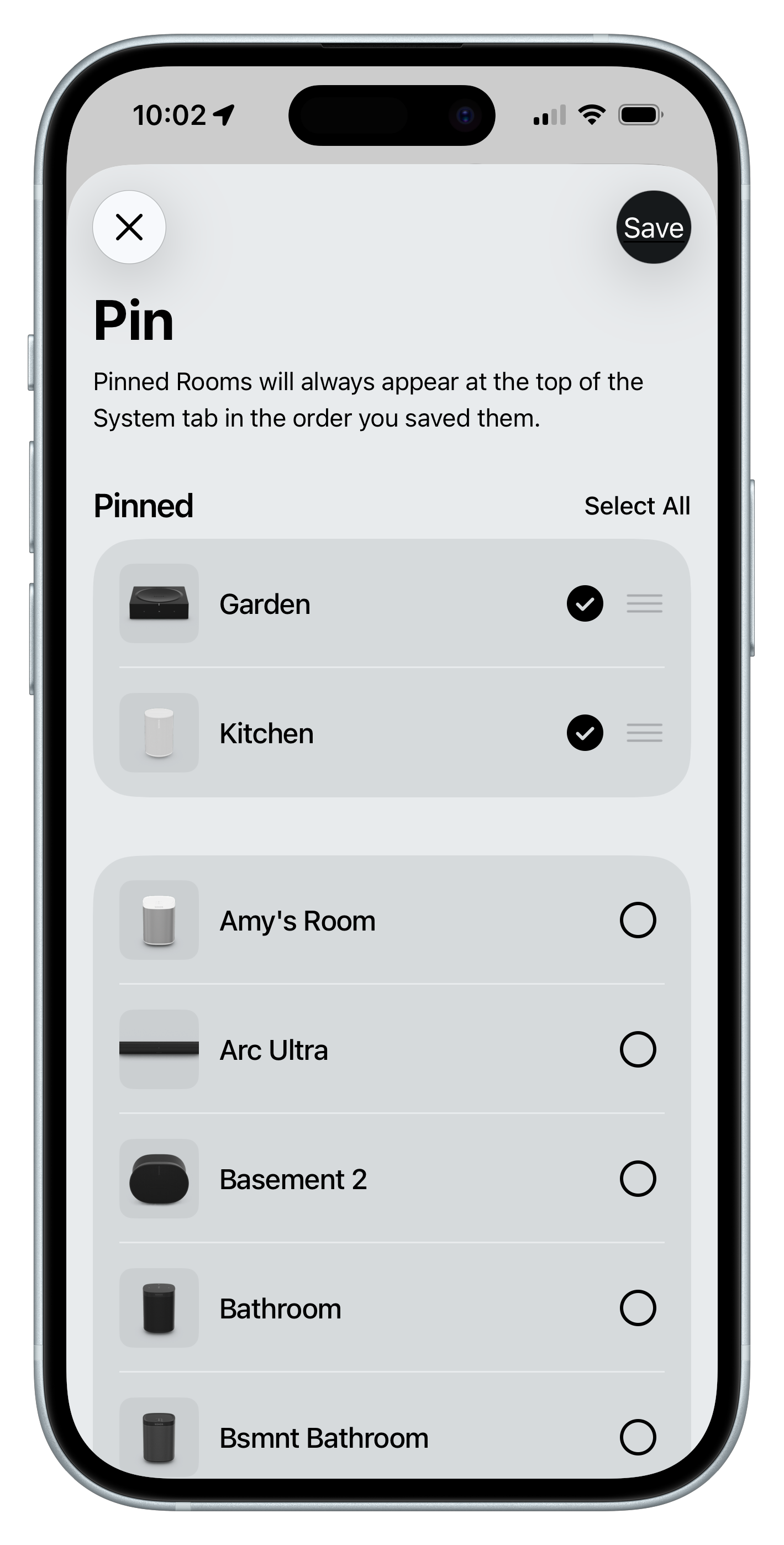New Sonos app for iOS showing pinned speakers in the System tab. New Sonos app for iOS showing pinned speakers in the System tab.