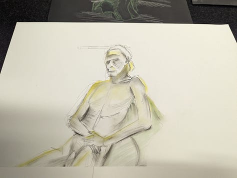 life drawings of a male nude in cardiff