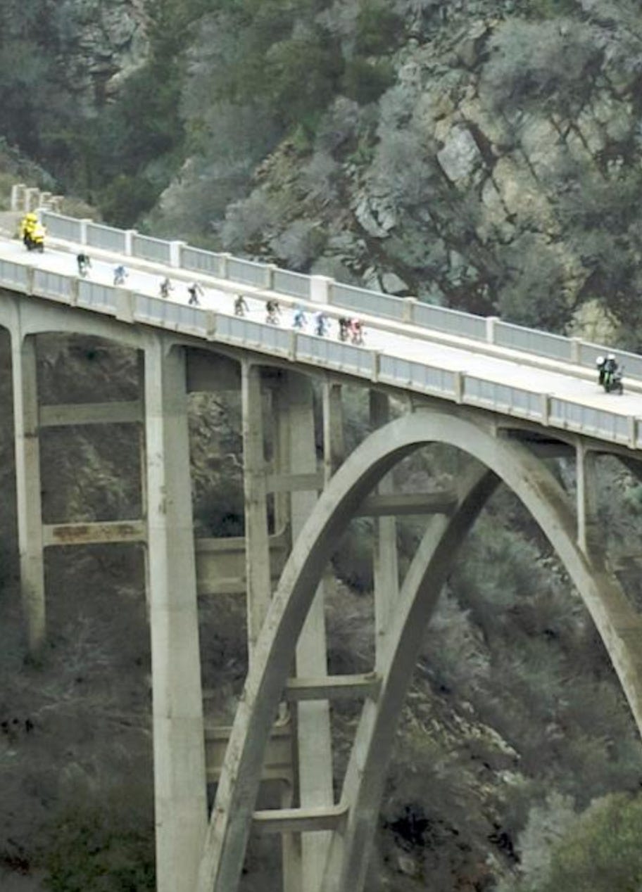 Scenic high bridge with a deep drop below.